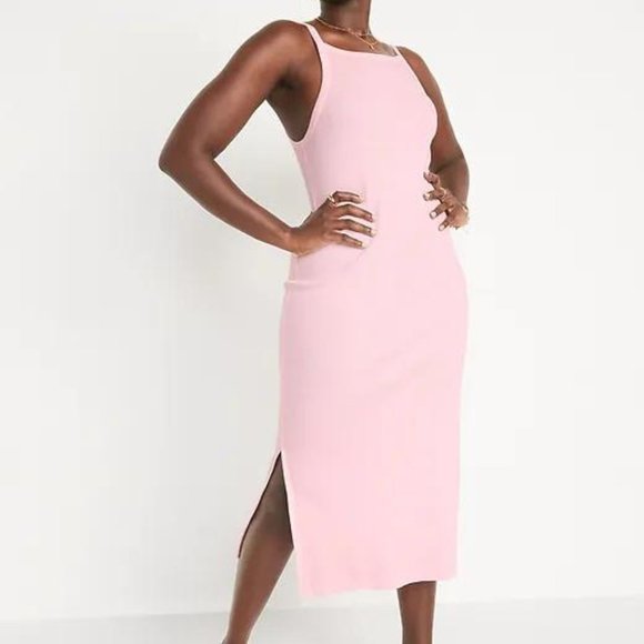 New Old Navy Fitted Rib-Knit Midi Cami Dress for Women - Picture 3 of 6